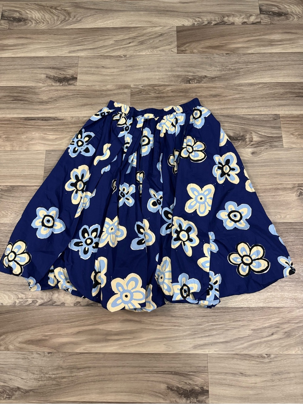 Marni x Uniqlo Balloon Skirt Blue Floral Print Size Medium